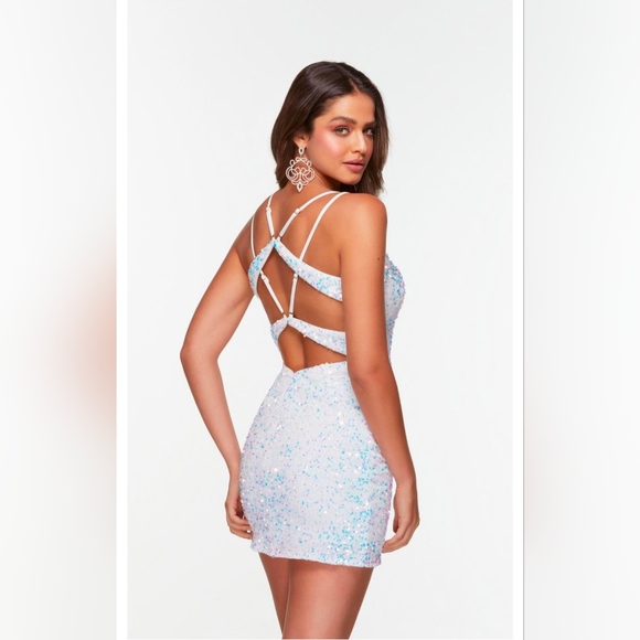 Alyce Paris Sequin Mini Dress – Size 10 – Magic Opal – NWT - Picture 3 of 4